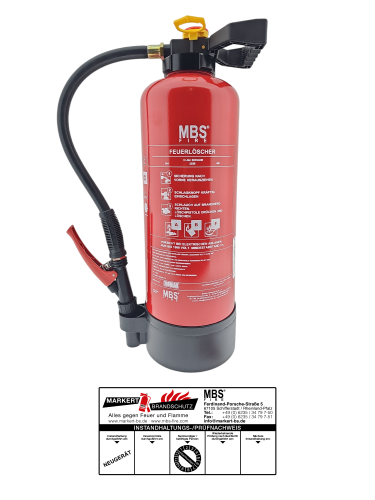MBS-FIRE (MBK) 6L Fettbrand Auflade-Feuerlöscher 34A 233B 40F inkl. Halter. & Plakette